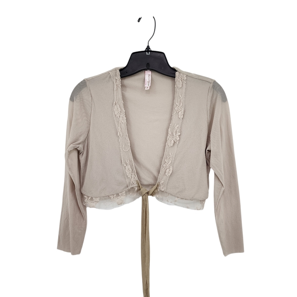 Sweet Pea Women's Vintage Y2K Sheer Tie Front Crop Cardigan Sz Large